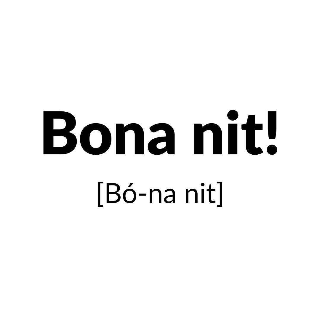 Bona nit!